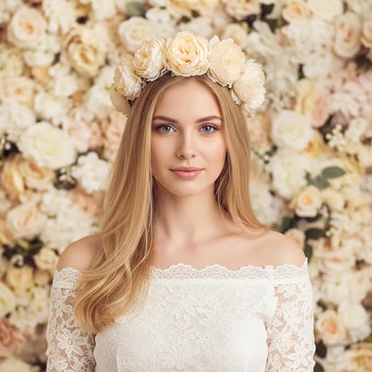 200 Pcs Flowers Long Stem Artificial Rose Bulk, 3.2 Inches Silk Rose Head Flowers Faux for Wedding Bridal Bouquet Independence Day Home Floral DIY Centerpieces Party Decoration(Champagne)