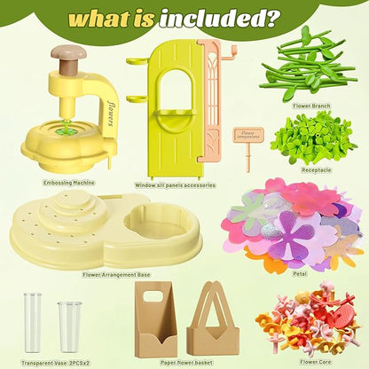 DIY Fabric Flower Bouquets Toys,Craft Kit Toys for Kids Ages 3-12+, 150PCS Arts & Crafts Educational Toy, Creative Handmade Flower Making Set, Birthday Gift for Girls Boys Toddlers 3 4 5 6 7 8 9 10+