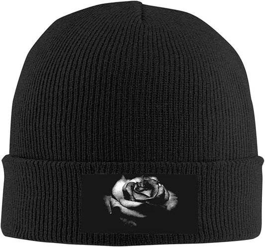 Cute Rose Beanie Hat Rose Beanie Cap Rose Flower Knitted Beanies Flower Knit Hats Winter Hat for Women Men