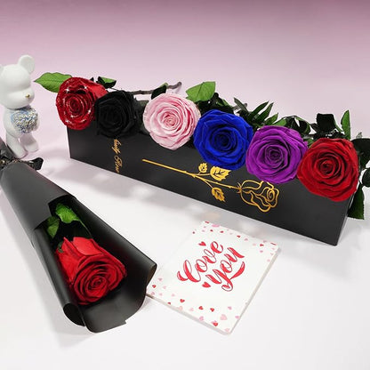 Yamonic Preserved Flowers Rose Gifts for Delivery Prime, Mothers Day Rose Flowers Gifts for Mom, Single Real Flower Birthday Gifts for Her, Women, Grandma, Wife,Girlfriend Gifts for Anniversary(White)