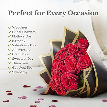 the florist Supply 20 Sheets Premium Flower Wrapping Paper | Waterproof Flower Wrapping Paper for Bouquets | Double Sided Floral Bouquet Sheets | DIY Gifts Borderline Black/Gold