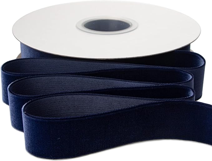 Ribbli Polyester Navy Velvet Ribbon,1 Inches Continuous10-Yard Spool,Christmas Ribbon for Gift Wrapping,Floral Bouquets, Home Decor