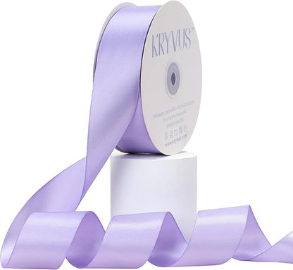 Lavender Satin Ribbon, Double Faced 1-1/2 Inch X 50 Yards Lavender Ribbon, Premium Satin Ribbon for Gift Wrapping, Crafts, Hair Bow Making, Sewing, Flower Bouquet, Wedding Party Decor