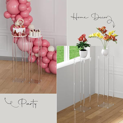 TEKXYZ Acrylic Centerpiece, 10 Pcs 31.5 Inch Tall Flower Stand, Column Wedding Centerpieces, Flower Stand for Wedding Event Party Props, Home Decor, Table
