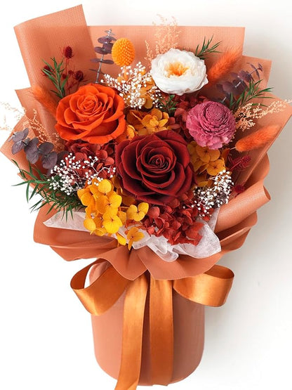 ZMRU Fall Preserved Flower Bouquet, Flowers for Delivery Prime, Mothers Day Gifts, Flowers Fresh Bouquet,Birthday for Women, Mom,Grandma Valentine's Gift, Anniversary Decor,Graduation Surprise