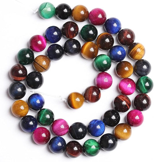 4MM 88PCS Colorful Tiger Eye Natural Stone Beads Crystal Spacer Loose Beads for Jewelry Making DIY Bracelet 1 Strand 15 inches