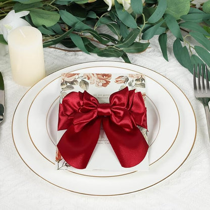 Wine Red Ribbon 2 Inch 60 Yards, Dark Red Satin Ribbon for Flower Bouquet, Christmas, Wedding, Crafts, Gift Wrapping, Baby Shower, Bows and Outdoor Decor