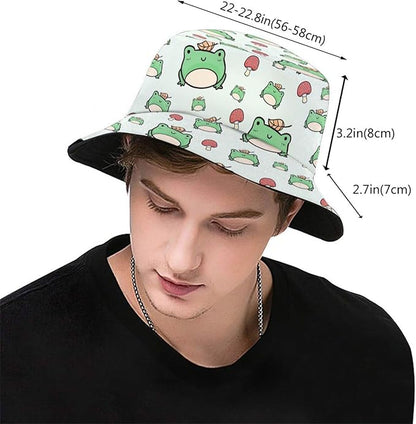 Bucket Hat for Women Men, Summer Print Hat Travel Packable Sun Cap Outdoor Hat for Women and Men