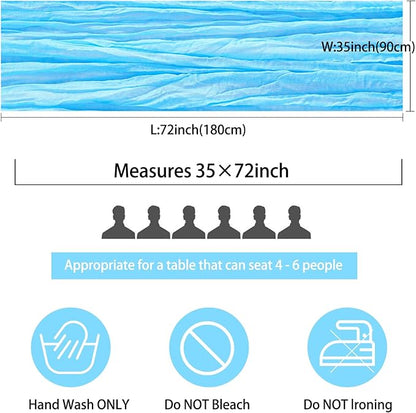 12 Pack Cheesecloth Table Runner 35x72 Inch Boho Gauze Rustic Cheese Cloth Romantic Long Table Runner for Wedding Bridal Shower Birthday Party Table Decor (Baby Blue)