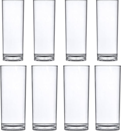 Amazing Abby - Viola Minuto - Plastic Cylinder Vases (8-Piece Set), Acrylic Flower Vases for Wedding Centerpieces, Home Decorations, Office Ornaments, Shatter-Proof, 6" + 7" (H) (Not Glass)