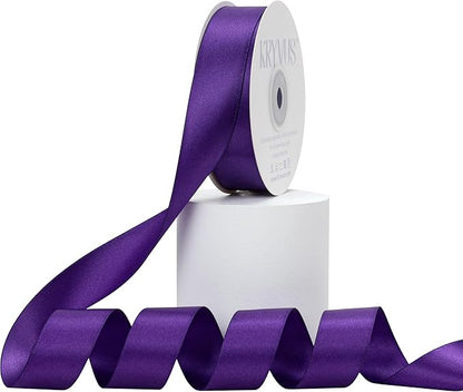 Purple Satin Ribbon, Double Faced 1 Inch X 25 Yards Purple Ribbon, Premium Satin Ribbon for Gift Wrapping, Crafts, Hair Bow Making, Sewing, Flower Bouquet, Wedding Party Decor