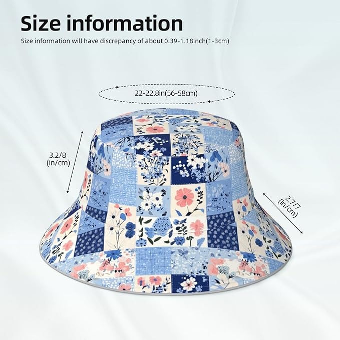 Bucket Hat Double-Side-Wear Reversible Sun Hat Beach Travel Hiking for Women Men