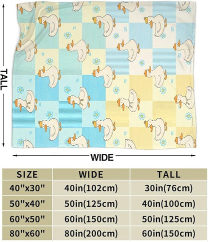 Funny Duck Blanket Cute Duck Throw Blanket Soft Cozy Fleece Fuzzy Stuffed Plush Flannel Gifts for Girls Women Boys Kids Adults 60"X80"