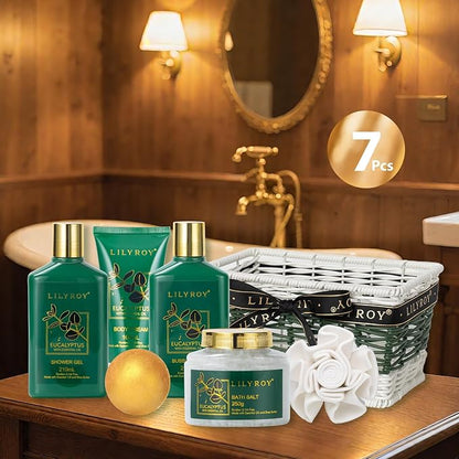 Christmas Gifts for Women - 7 Pcs Pampering Bath and Body Gift Basket Set for Women, Gift with Shower Gel | Valentine's, Birthday, Mothers Day Gifts for Mom, Perfect Gift Set for Mom All Occasion