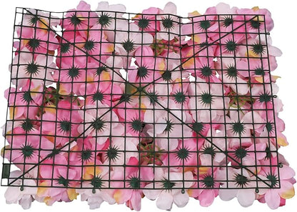 6 Pcs Artificial Flower Wall Panels 60x40cm 3D Flower Background for Wall, Wedding Flower Decorations Wall Silk Rose Panels for Photo Areas, Stage Background Wall(Dahlia + Rose Red Rose)