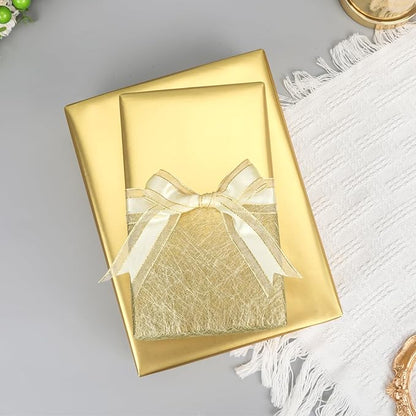 NESCCI Matte Metal Gold Wrapping Paper, Solid Color Paper,Gift Wrapping Paper,Perfect for Wedding,Valentine's Day,Birthday, Christmas,Baby Shower,DIY Bouquet (17.5 Inches X 32.8 Feet)