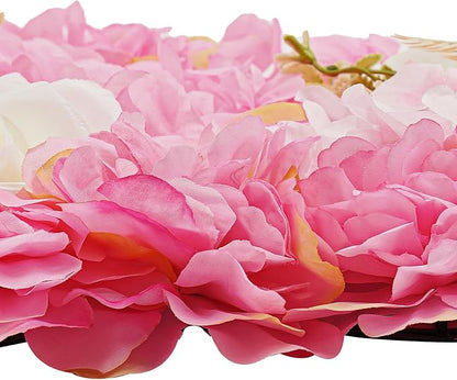 12Pcs Artificial Flower Wall Panel 3D Floral Backdrop Walls15 X 15" Flower Wall Decor Panel Flower Backdrop for Party Home Background Decor, Pink