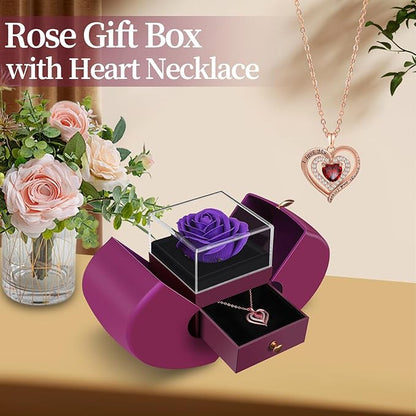 Preserved Purple Real Rose, Gifts for Mom, Wife, Girlfriend, Women, Her on Mothers Day, Birthday, Anniversary, Thanksgiving, Christmas, Valentines Day