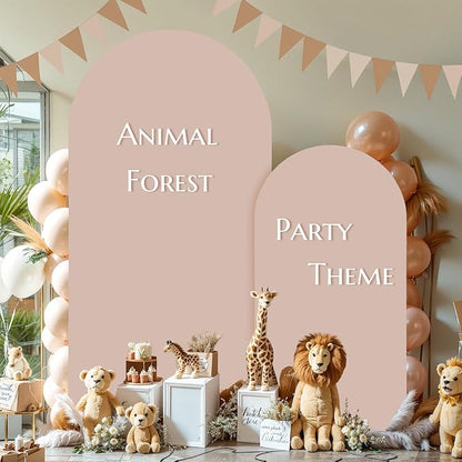 Nude Arch Backdrop Covers - 7.2FT, 6FT Spandex Fitted Wedding Arch Stand Covers Round Top Chiara Stretchy Arch Backdrop Cover for Wedding Birthday Party Decoration