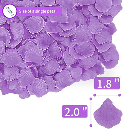 1000 Pcs Artificial Fake Rose Petals,Flower Petals for Romantic Night, Engagement, Party, Wedding, Event Flower Decorations, in Bulk(Purple)