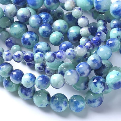 4MM 86PCS Peacock Blue Persian Jade Spacer Loose Beads for Jewelry Making DIY Bracelet Necklace