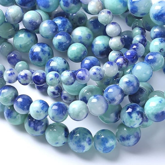 4MM 86PCS Peacock Blue Persian Jade Spacer Loose Beads for Jewelry Making DIY Bracelet Necklace