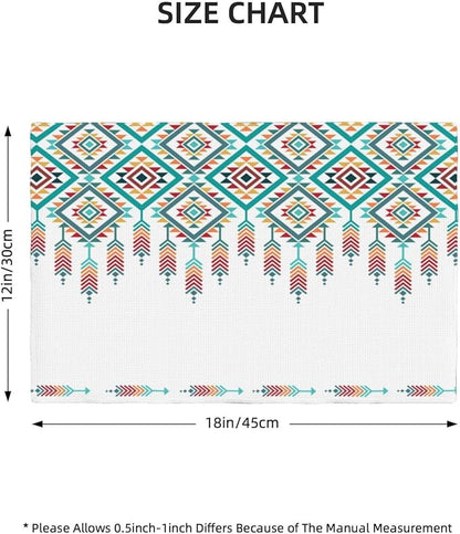 Southwest Aztec Placemats,Native American Washable Waterproof Table Place Mats Set of 6 for Dining Room Kitchen Table 12 X 18 Inch 6 PCS, Style-14