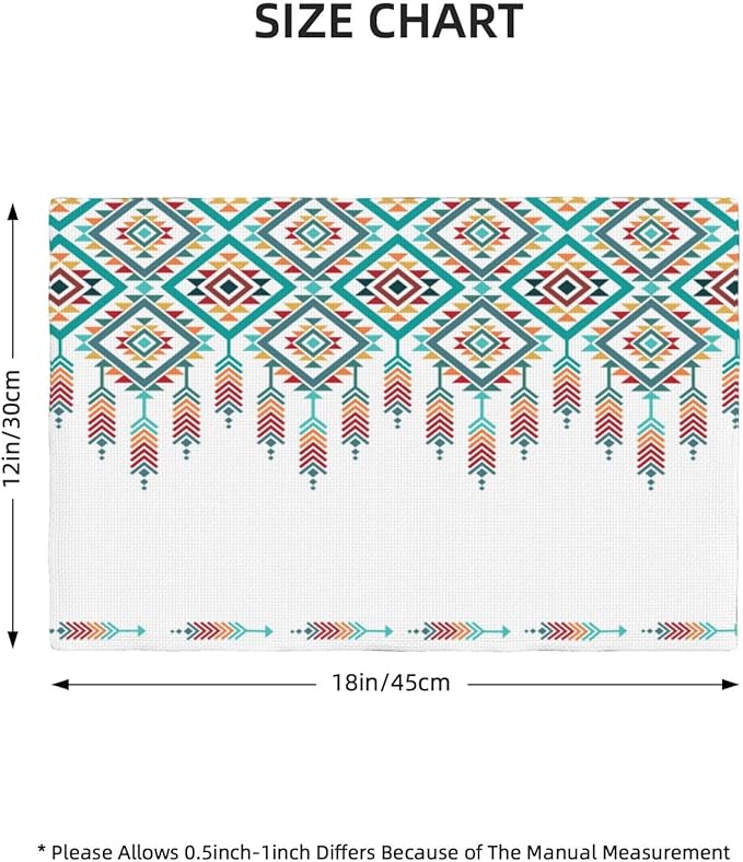 Southwest Aztec Placemats,Native American Washable Waterproof Table Place Mats Set of 4 for Dining Room Kitchen Table 12 X 18 Inch 4 PCS, Style-14