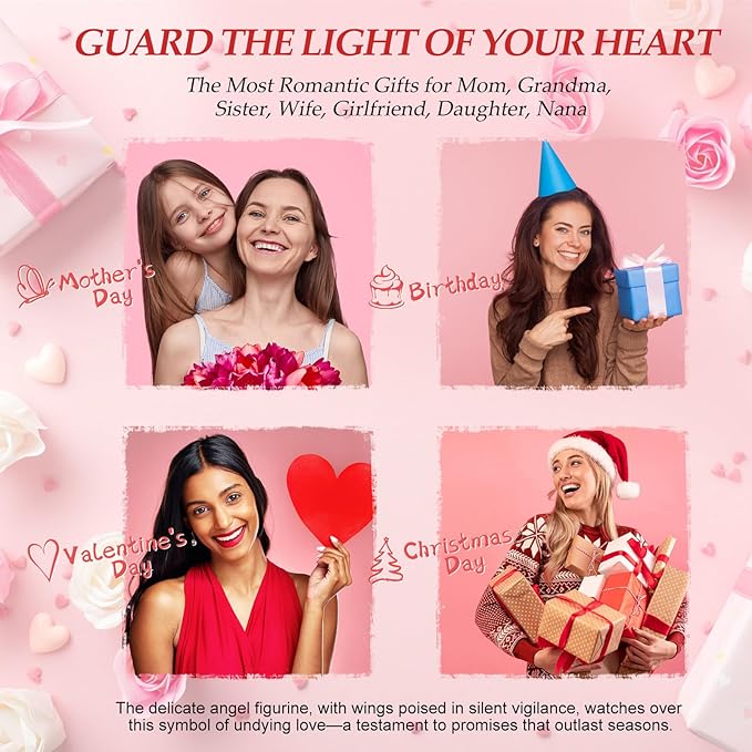 Gifts for Mom Grandma Christmas Birthday Preserved Flowers Roses with Heart Necklace Fresh Flowers for delivery Prime Eternal Forever Flower Box Xmas Gifts for Women Mother Her Wife from Daughter
