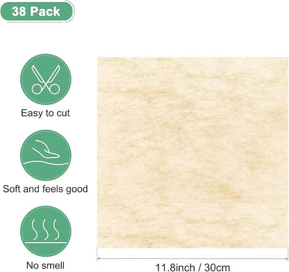 M METERXITY 38-Sheet Korean Cotton Wrapping Flower Paper, 11.8 Inch Waterproof Floral Wrapping Cotton Paper for Bouquets/Gift Packaging [Beige]