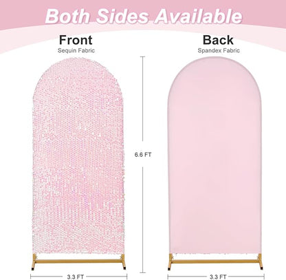 6.6FT Seuqin Arch Cover Glitter - White Iridescent Wedding Arch Backdrop Cover Fabric Balloon Birthday Wedding Arch Decorations