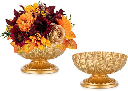 Gold Vase Centerpieces for Table: Gold Flower Vase for Wedding Centerpieces 2 Packs Mini Sized Flower Stand Arrangement Bulk for Party Event Engagement Celebration