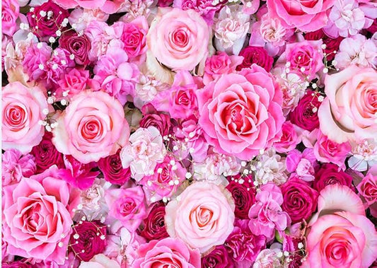 CHAIYA 8x6ft Flower Backdrop Rose Flowers Floral Wall Photography Background Birthday Baby Shower Wedding Party Banner Spring Tea Party Backdrop Photo Booth Props CY355