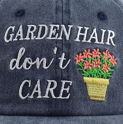 OASCUVER Garden Hair Don’t Care Hats for Women Mom, Adjustable Wash Cotton Embroidered Gardening Baseball Cap