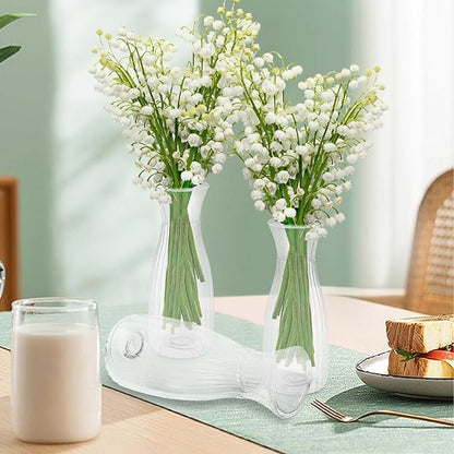 24 Pack Plastic Vase Bulk, Small Clear Flower Vase, Plastic Vases for Flowers, Crystal Bud Vases for Centerpieces, Wedding, Home Table Decorations, Formal Dinners