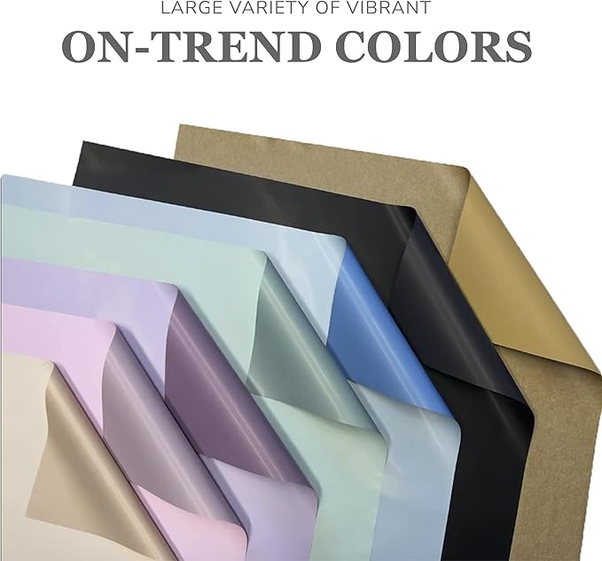 the florist Supply 20 Sheets Premium Flower Wrapping Paper | Waterproof Flower Wrapping Paper for Bouquets | Double Sided Floral Bouquet Sheets | DIY Gifts Colorblend Kraft Look