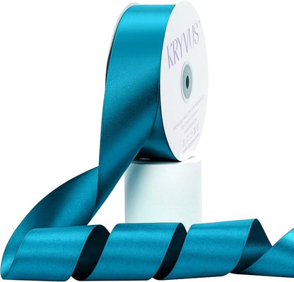 Premium Double Faced Satin Polyester Ribbon, 2 Inch X 50 Yards, Turquoise Blue, Perfect for Gift Wrapping, Crafts, Wedding Decor, Special Occasions