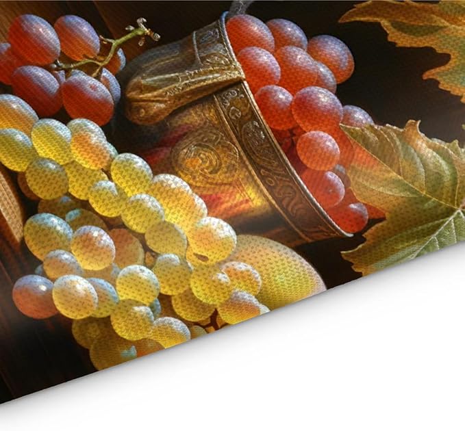 Grape Placemats Set of 6, Washable Linen Place Mats, Floral Vintage Fruit Rustic Table Mats for Kitchen Dining Table Decor Heat Resistant Tablemats 12x18