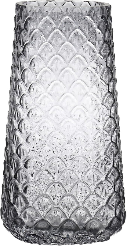 Glass Vase, Black Flower Vase for Bouquet, Large Glass Vases for Flowers, Modern Vases for Living Room, Bedroom, Dining Table, Office, Kitchen, Wedding, 9 Inches