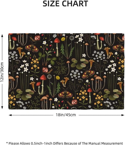 Mushroom Placemats Set of 4,Vintage Forest Moth Table Mats Heat Resistant Washable for Kitchen Dining Table Spring Summer Place Mats Linen 12x18 Inch 4 PCS, Style-4