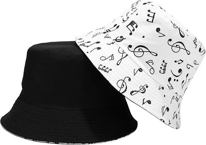Flower Reversible Bucket Hat Cotton Summer Travel Beach Sun Hats Emboridery for Women Men