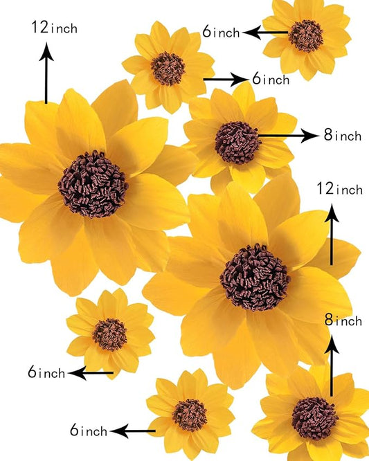 Letjolt Paper Sunflower Paper Wedding Flowers Home Decoration Handmade Flowers Wedding Decorations Baby Shower Bridal Shower Nursery Wall