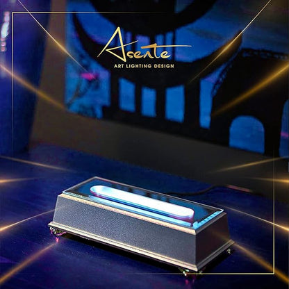 16 LED Multi-Color Light Stand Base- Lighted Acrylic Display, Crystal Display, Trophy & Art Hologram, 3D Pedestal Stand for Crafts, & Other Special Centerpieces, 4.5V AC/USB Adapter, Matte Black