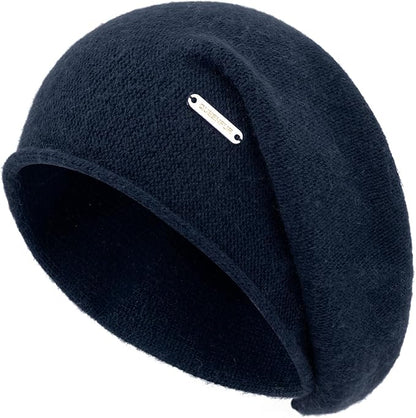 QUEENFUR Knit Slouchy Beanie Hats for Women Cashmere Ski Cap Knitted Wool Soft Warm Winter Hat