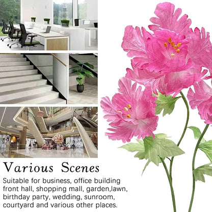 Large Paper Flowers Artificial Flower, Elegant Giant Floral Display Wedding Arrangements Reception Decorations Waterproof Huge Birthday Party Home Office Decor Big Banquet Background, Dark Pink