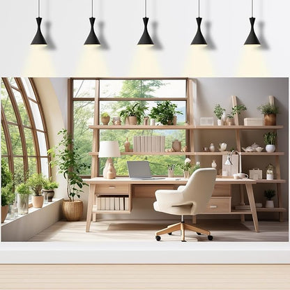 Office Backdrop for Video Conference Modern Business Home Office Work Place Background Indoor Green Plants Leaves Tranquil Work Environment for Live Video Zoom Calls Photo Portrait Prop 15x8ft