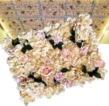 12PCS Artificial Flower Panels, Wedding Flower Panels Banquet Flowers Board, Flower Backdrop Wall for Photo Party Wedding Background Decor