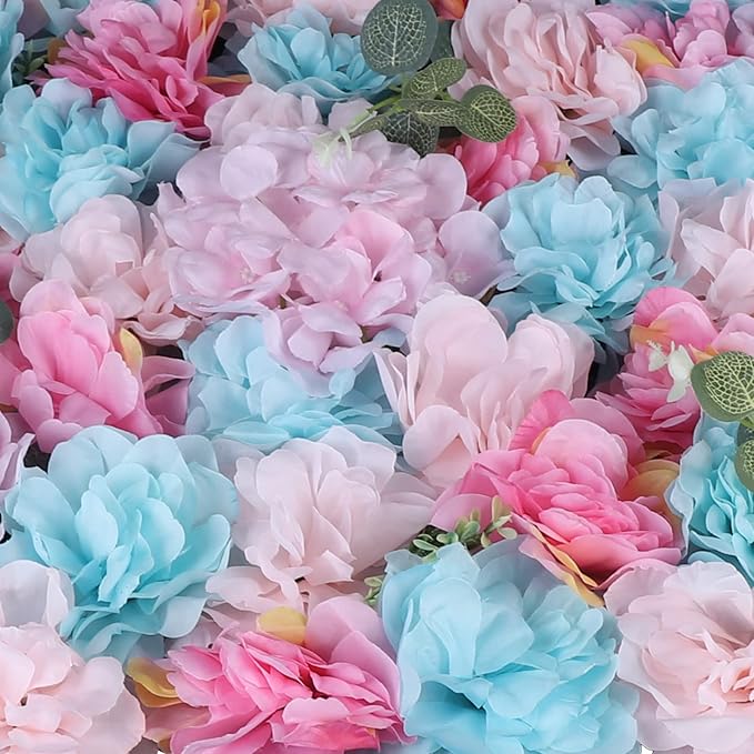 12pcs Simulated Flower Wall Decoration, 23.6x15.74in F-Lower W-All Panel for F-Lower W-All Backdrop, Flower Wall Decorative Background, Fine Grid, Multi-Tiered Petals, Photography Props