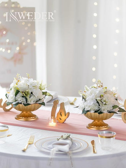 Gold Vase Centerpieces for Table: Gold Flower Vase for Wedding Centerpieces 2 Packs Mini Sized Flower Stand Arrangement Bulk for Party Event Engagement Celebration