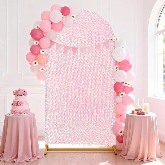 6.6FT Seuqin Arch Cover Glitter - White Iridescent Wedding Arch Backdrop Cover Fabric Balloon Birthday Wedding Arch Decorations